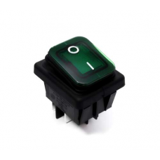 Кнопка переключатель клавишный 30А с защитой  (цвет-зеленый) 